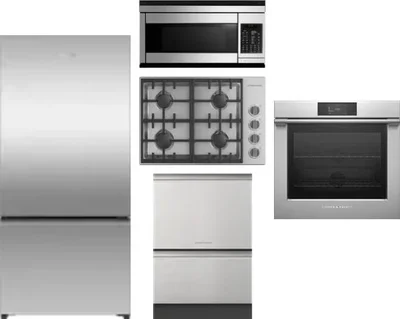 5 Piece Package Includes Refrigerator, Cooktop, Wall Oven, Microwave And Dishwasher